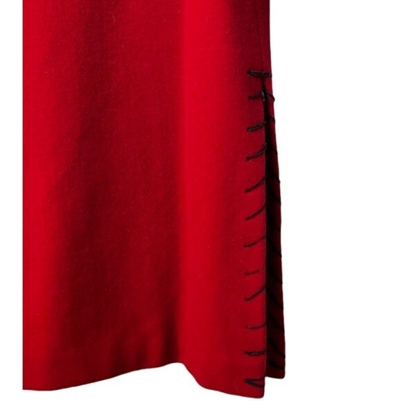 Marvin Richards Classic 100% Wool Hooded Red Coat Size S - Picture 6 of 9
